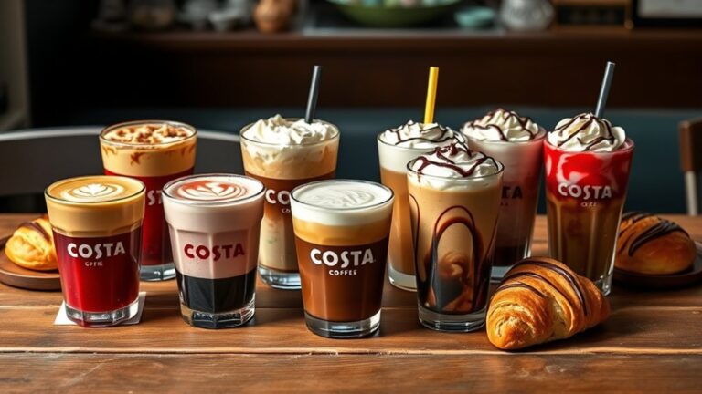 popular costa coffee items
