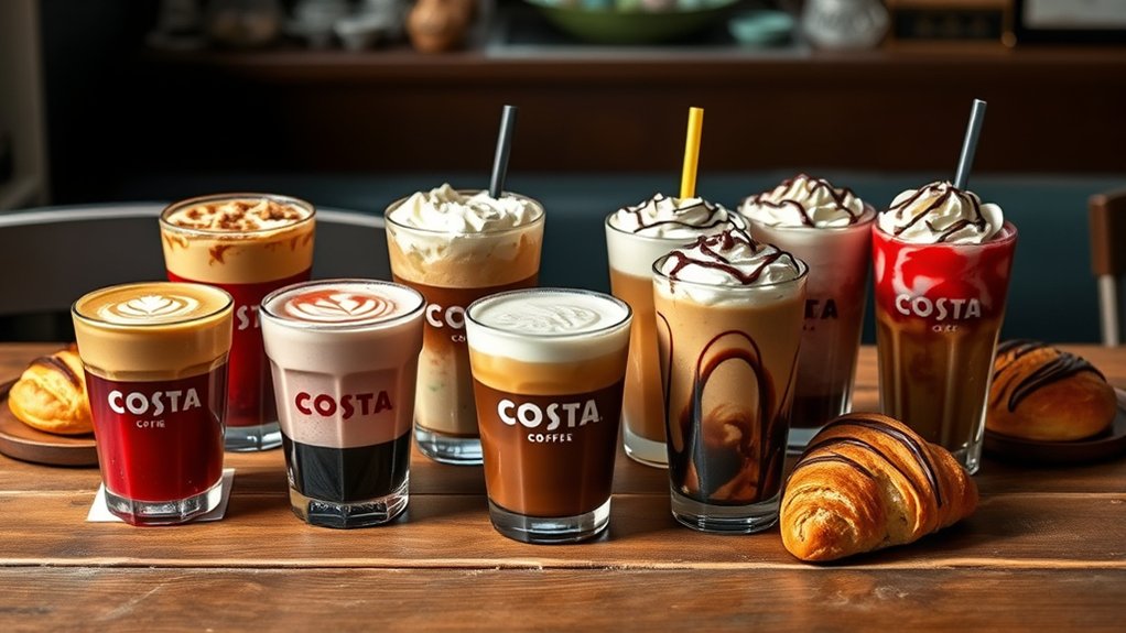 popular costa coffee items