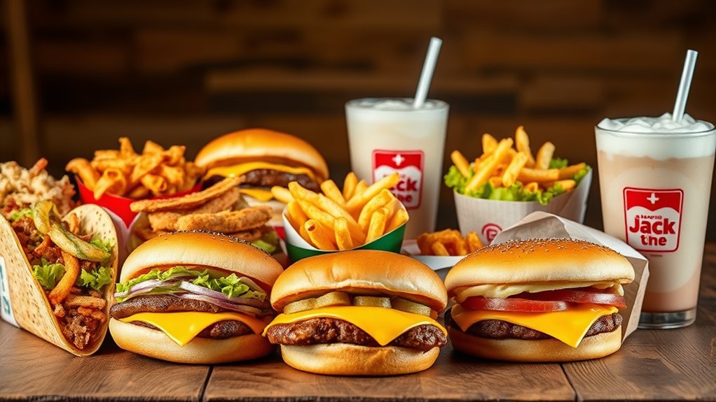 popular jack in the box menu